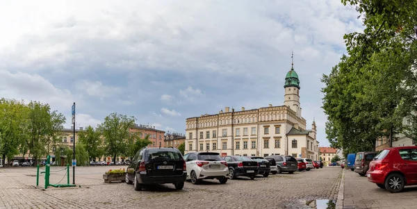 Panoramabild Des Ethnographischen Museums Von Krakau Und Des Wolnica Platzes — Stockfoto