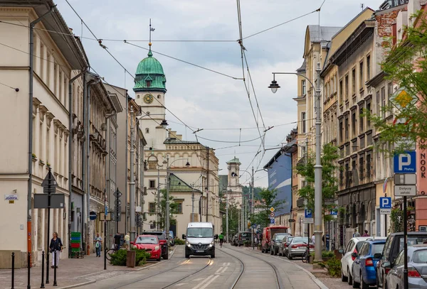 Una Foto Calle Krakowska Distrito Kazimierz Cracovia —  Fotos de Stock