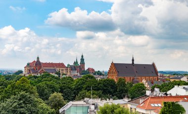 Wawel Kraliyet Kalesi ve Kutsal Üçlü Kilisesi 'nin bir resmi..
