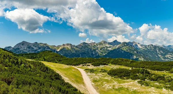 Panoramabild Över Landskapet Triglav Nationalpark Sett Utifrån Skidorten Vogel — Stockfoto