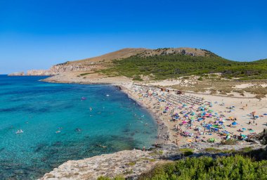 Mallorca 'daki Cala Mesquida plajının bir resmi..