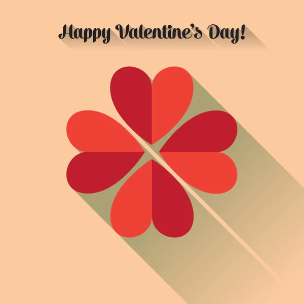 Valentine's card, four-leaf clover — Stock Vector