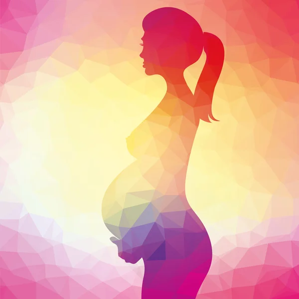 Silhouette of pregnant woman — Stock Vector