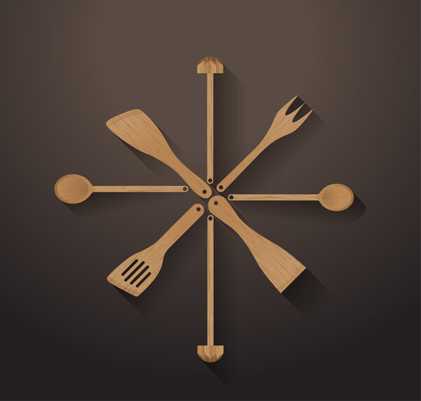 wooden kitchen utensils