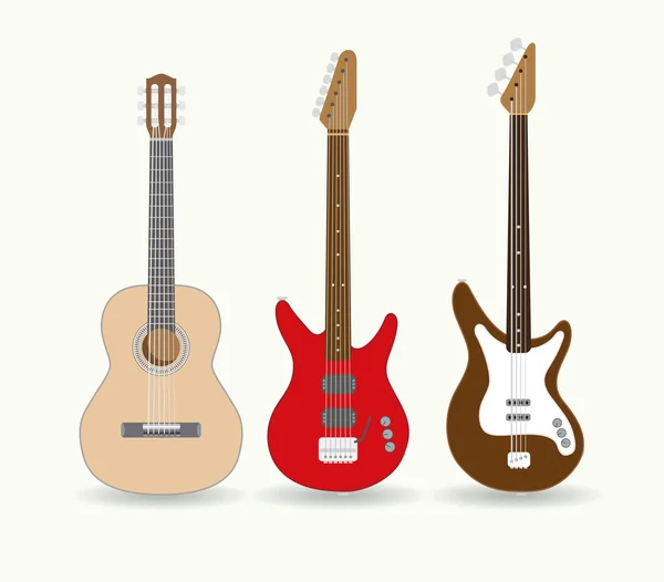 Set eigenständiger Gitarren — Stockvektor