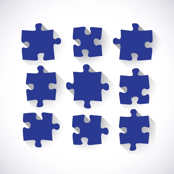 Set of puzzle pieces — Stock Vector