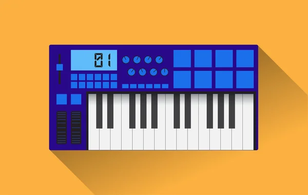 Teclado maestro Midi — Vector de stock