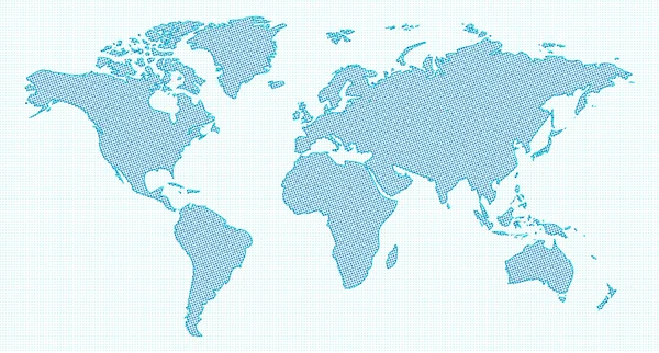 Mapa do mundo pontilhado abstrato — Vetor de Stock