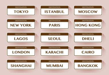 Hedef şehirler çıkartmaları