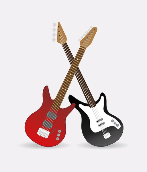 Guitarra elétrica e baixo — Vetor de Stock