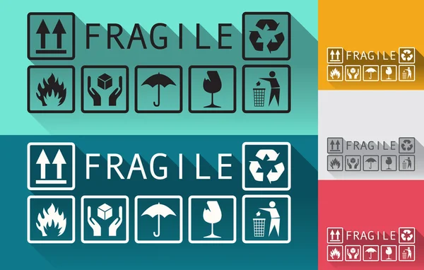 Set of fragile templates — Stock Vector