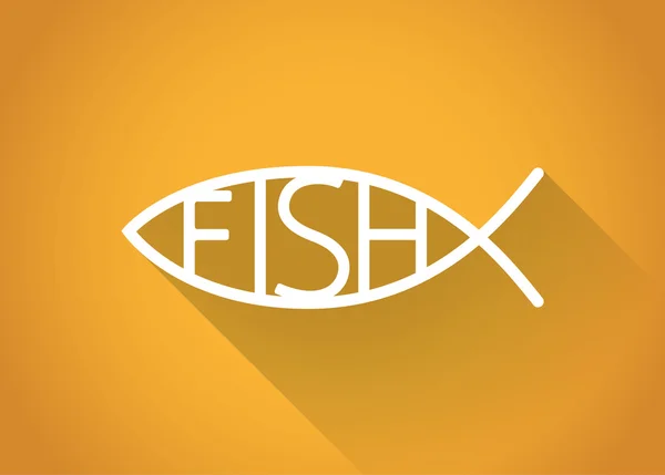 Christian fish, flat — Stock Vector