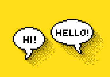 Bubble greeting with Hi! and Hello! clipart