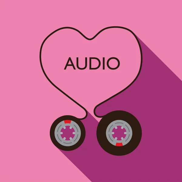 Tema I Love Audio — Vettoriale Stock