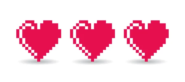 Pixel Corazón sombra de fundición — Vector de stock