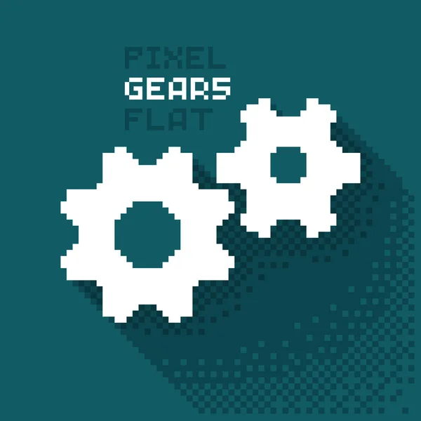 Pixel gears, tandwielen — Stockvector