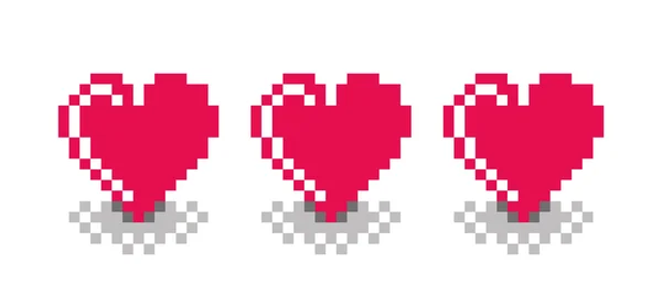 Pixel Corazón sombra de fundición Vector de stock