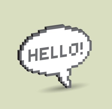 3d Bubble greeting with Hello! clipart