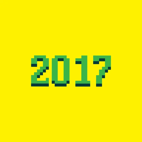 2017, illustration pixellisée rétro élégante — Image vectorielle