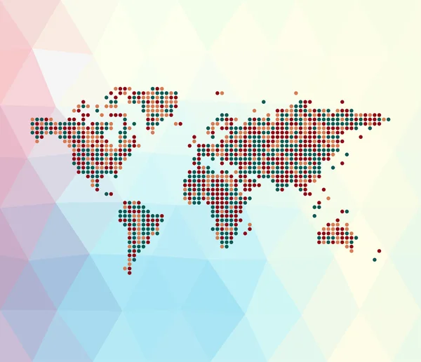 Abstract Dotted Mappa del Mondo — Vettoriale Stock