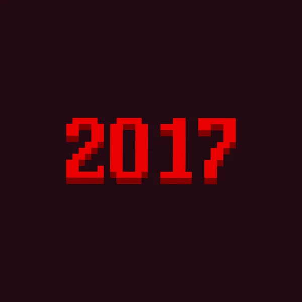 Ilustração pixelizada 2017 . — Vetor de Stock