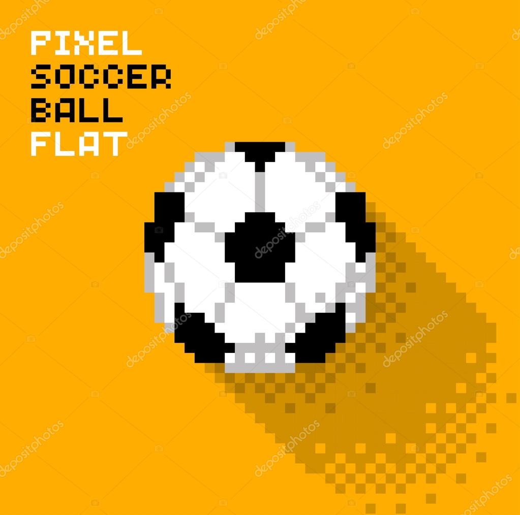 Red Ball in Pixel Art Design. Vector Illustration Stock