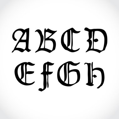 eski gothical el yazısı harfleri