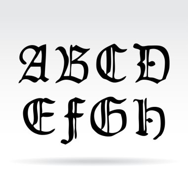 eski gothical el yazısı harfleri