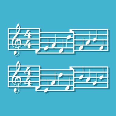 müzikal ölçek ve notlar ile barlar