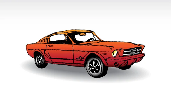 Vermelho ford Mustang —  Vetores de Stock