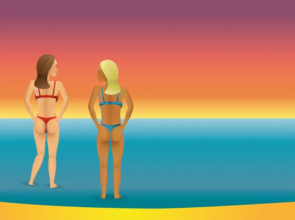 Schoonheid bikini vrouwen — Stockvector