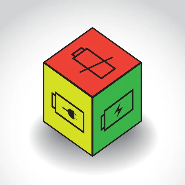 Symboles de piles sur une boîte — Image vectorielle
