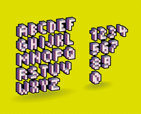 Lettertype alfabet en getallen — Stockvector