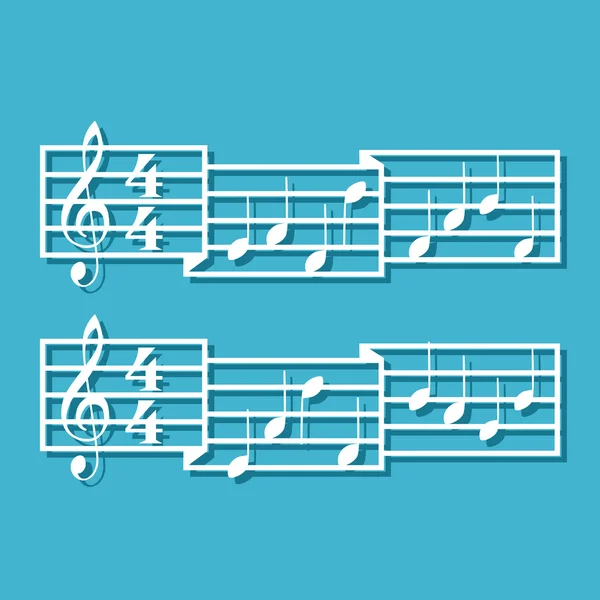 Музичний масштаб і бари з нотами — стоковий вектор