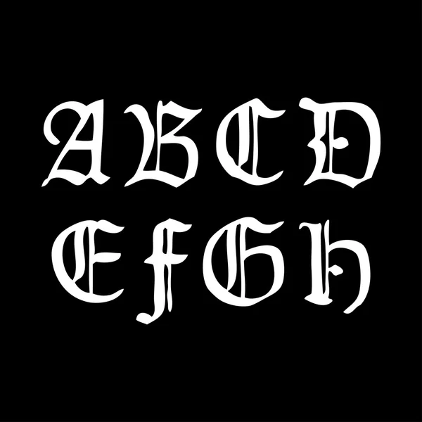 Eski gothical el yazısı harfleri — Stok Vektör