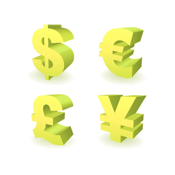 Currencies symbols — Stock Vector