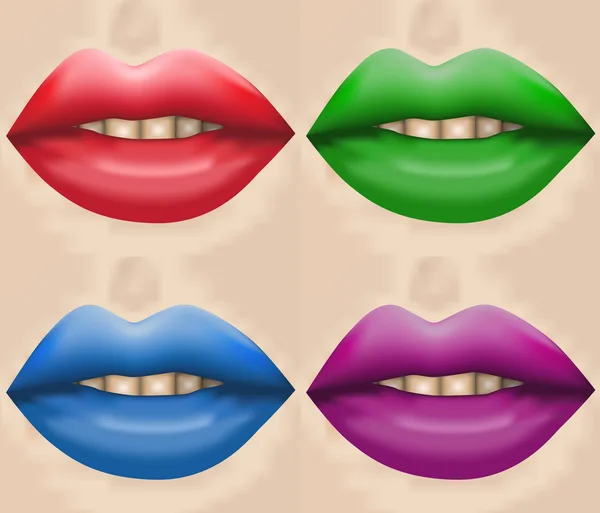 Woman's big lips — Stock Vector