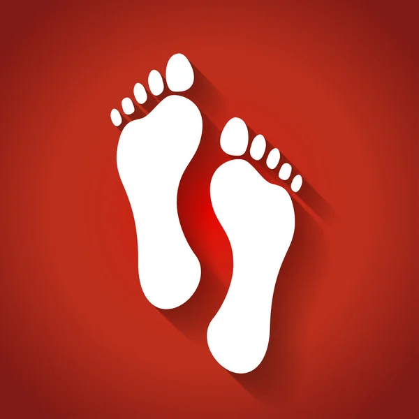 Footprints in flat design — Stock Vector