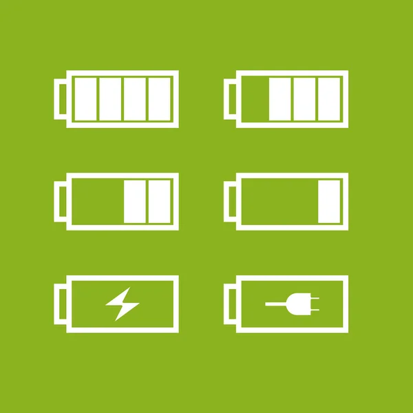 Baterias com diferentes níveis de carga — Vetor de Stock