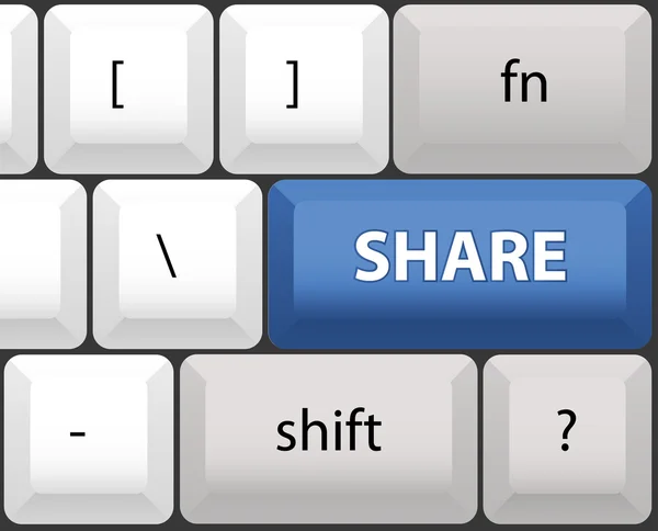 Share-Taste auf einer Computertastatur — Stockvektor
