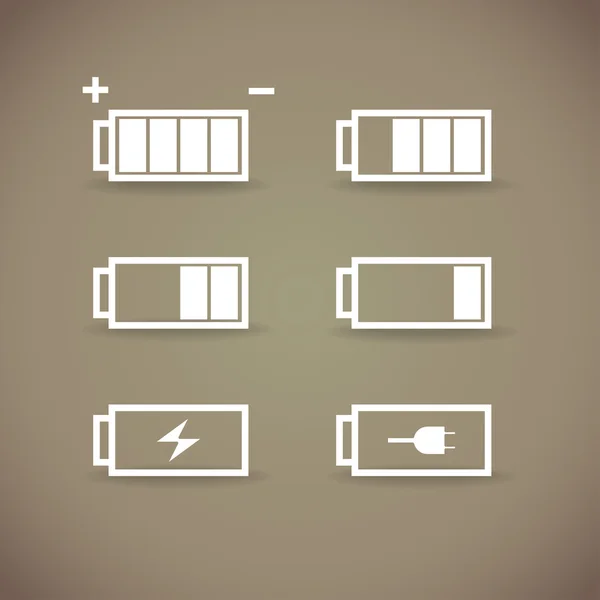 Piles avec différents niveaux de charge — Image vectorielle