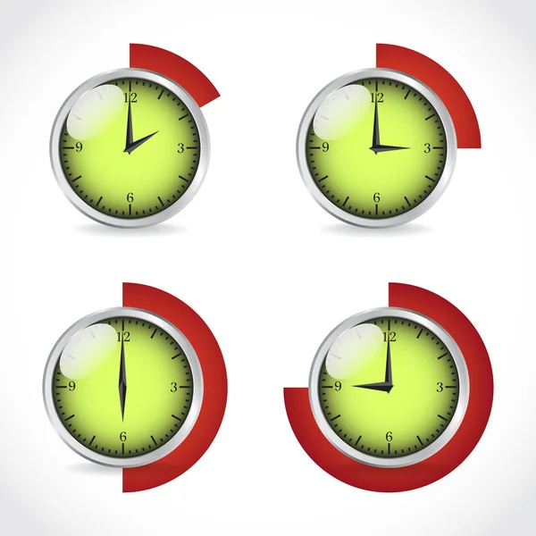 Clocks, timer set — Stock Vector