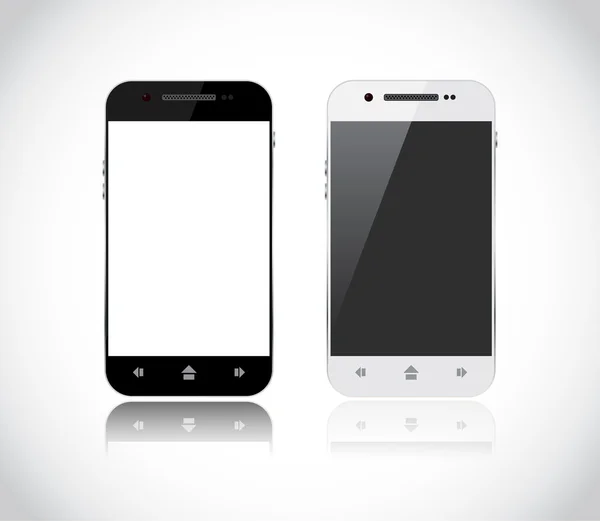 Black and white smartphones — Stock Vector