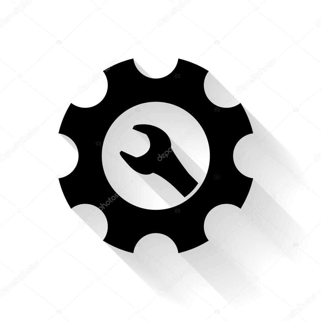 Maintenance symbol - spanner and cogwheel
