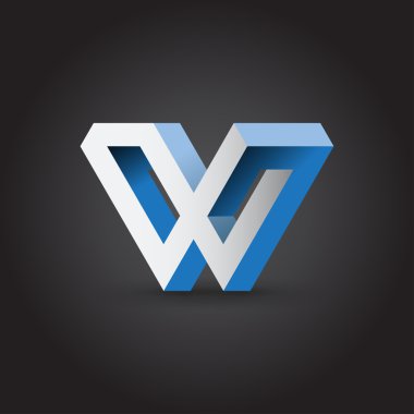 W Harfi Logo Şablonu