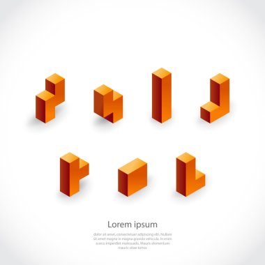 Elements template with cubic blocks clipart