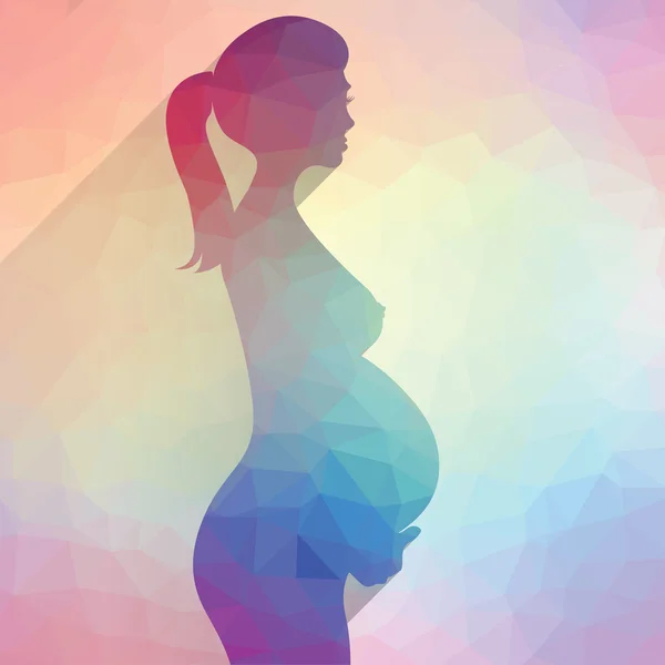 Silhouette of pregnant woman — Stock Vector