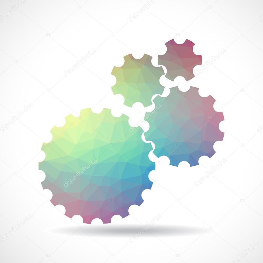 Colorful Polygonal cogs