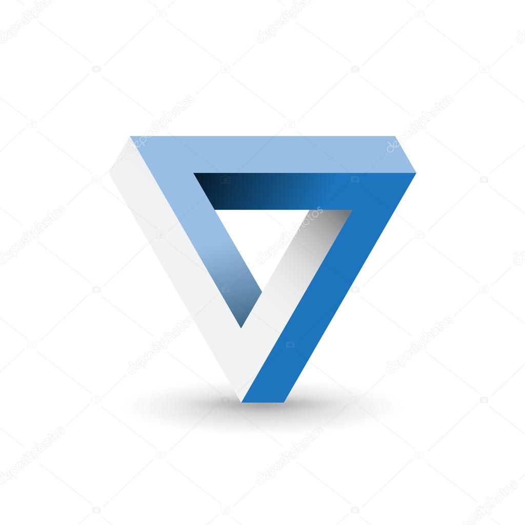 Impossible looped triangle  vector logo template. Luxury symbol