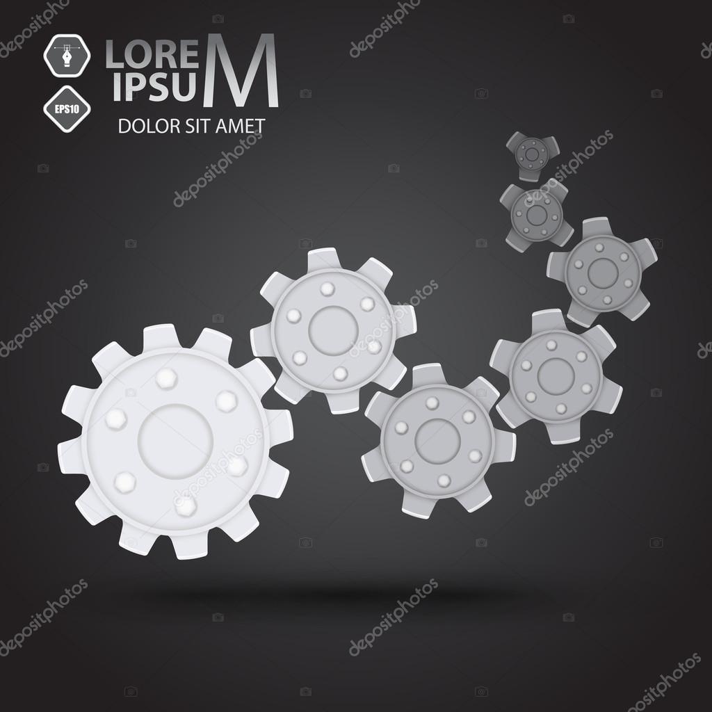 Cog wheels (gears) logotype. Vector illustration